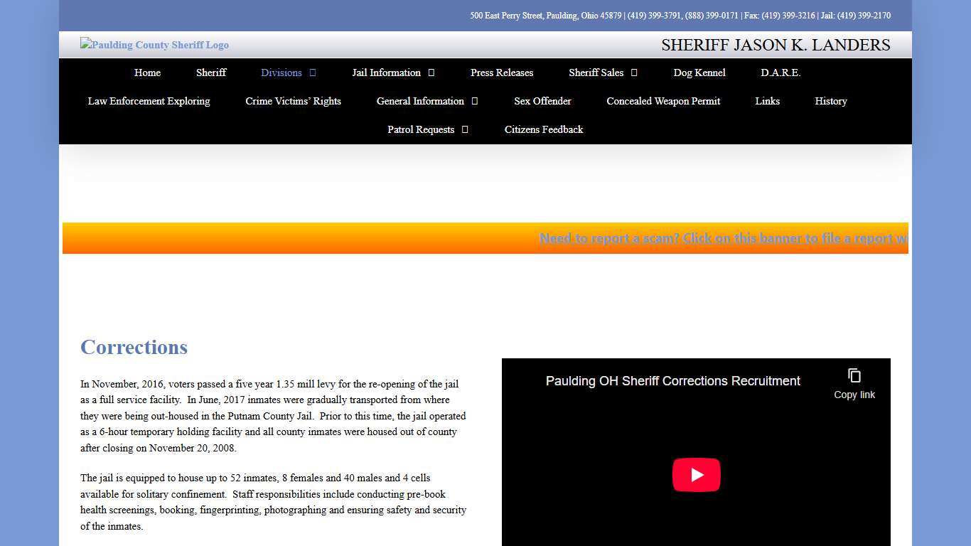 Corrections Paulding County Sheriff