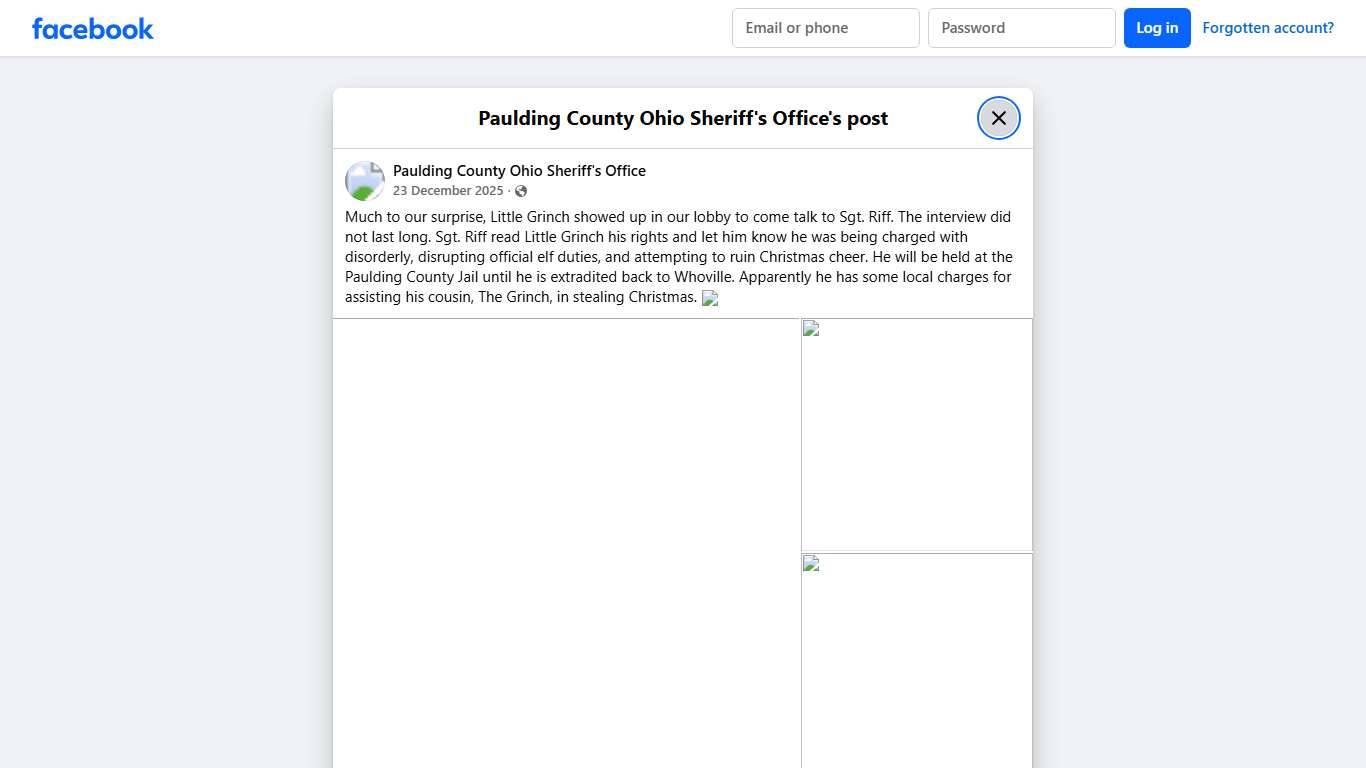 Much to our... - Paulding County Ohio Sheriff's Office Facebook