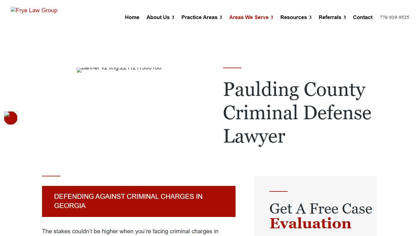Paulding County Criminal Defense Lawyer - Frye Law Group